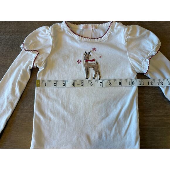 JANIE and JACK Reindeer Shirt Top Youth Girls size 3 RL Christmas Holidays Retro - Picture 5 of 6